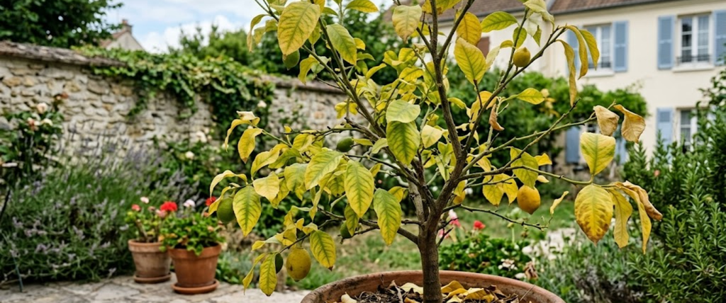 Mon citronnier à les feuilles qui jaunisses