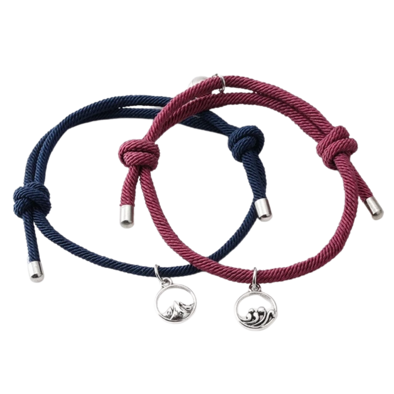 Bracelet Couple Magnétique Bleu Marine