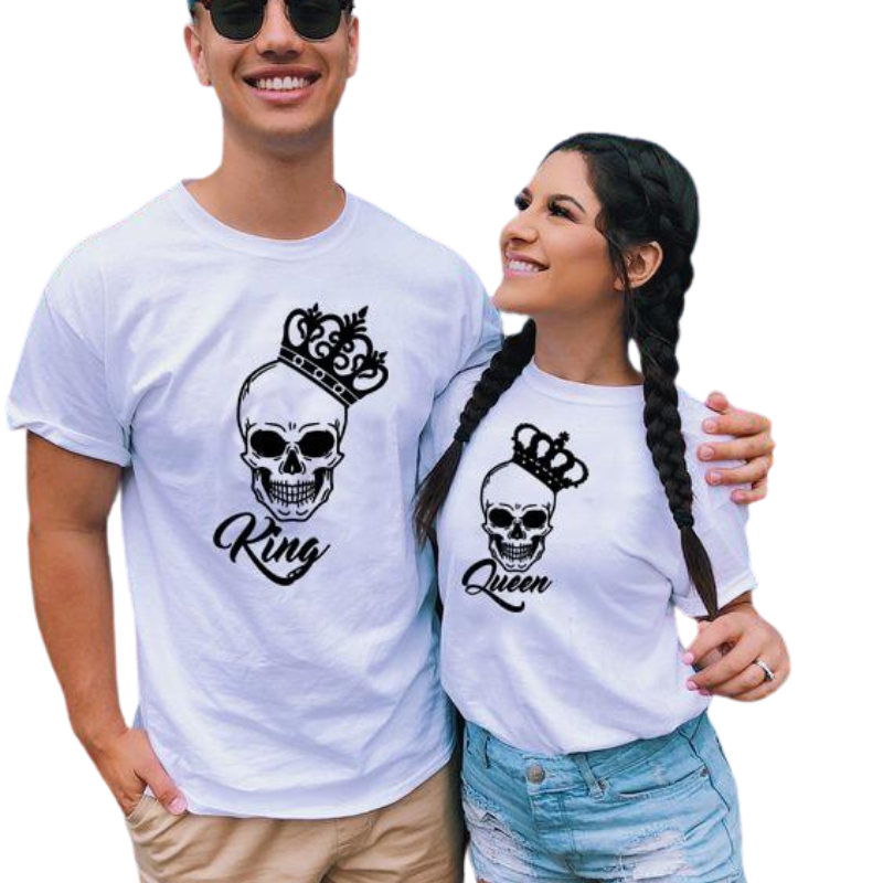 T-shirt Couple King and Qeen personnalisé