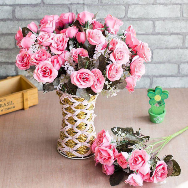 Bouquet Rose Rose Dragée Artificielle | Royaume Éternel