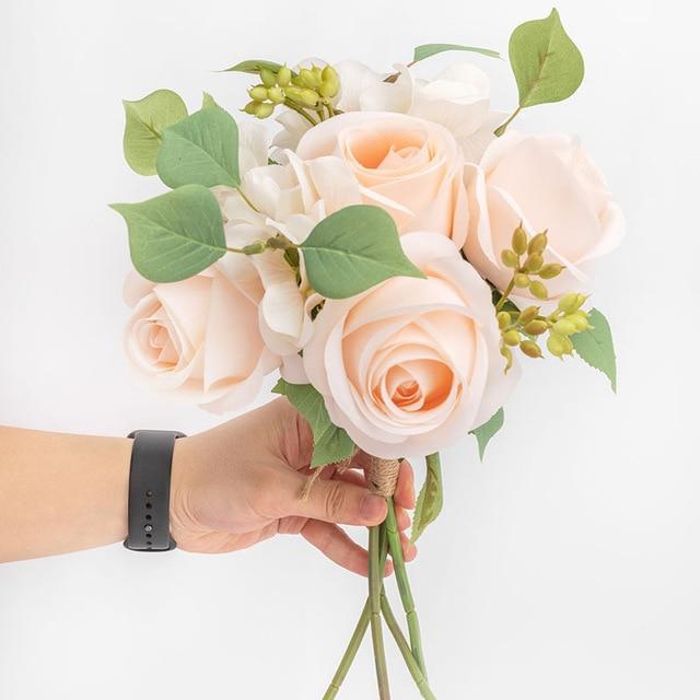 Bouquet Roses Oranges Artificielles | Royaume Éternel