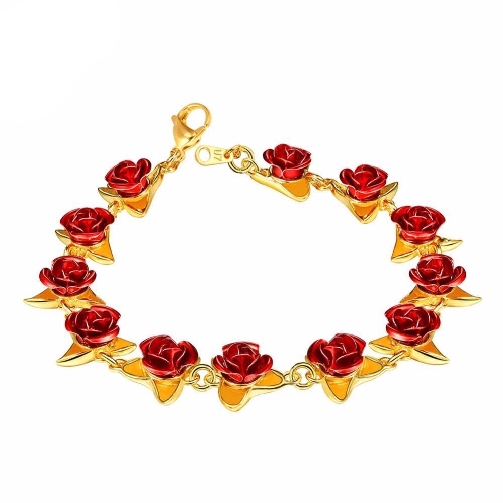 bracelet avec  roses rouges