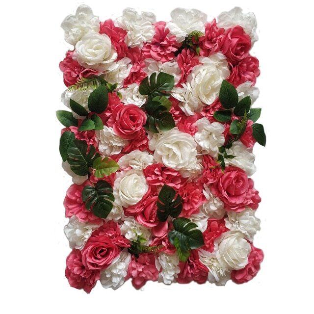 Mur de Fleurs Rouge et Blanc