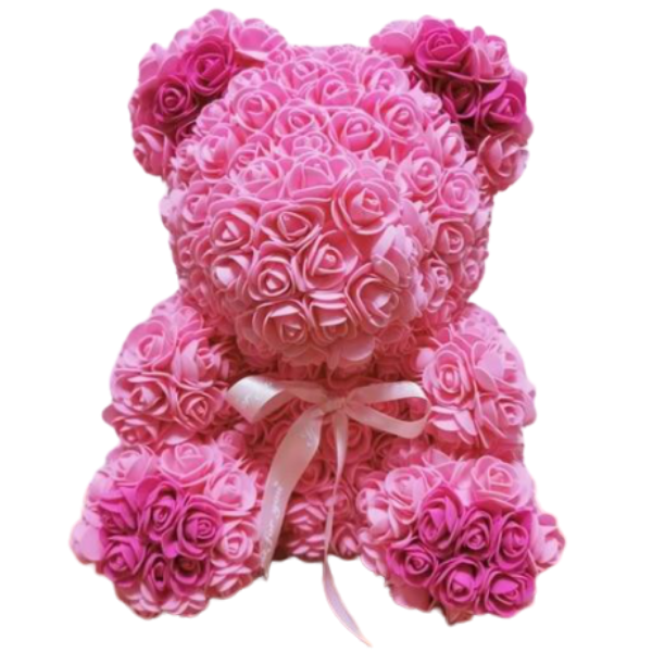 ours en peluche avec des roses