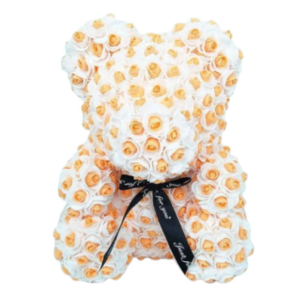 Ourson en Rose Orange et Blanc | Royaume Éternel 