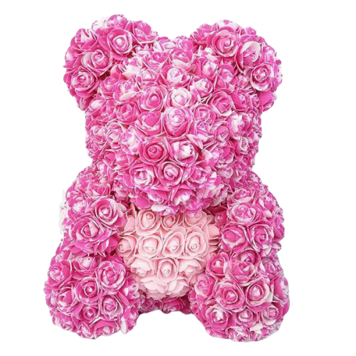 Ourson en Rose Rose avec Cœur | Royaume Éternel
