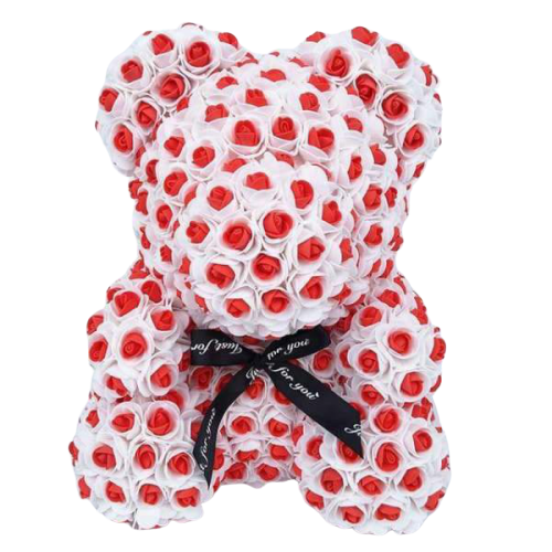 Ourson en Rose Rouge et Blanc | Royaume Éternel