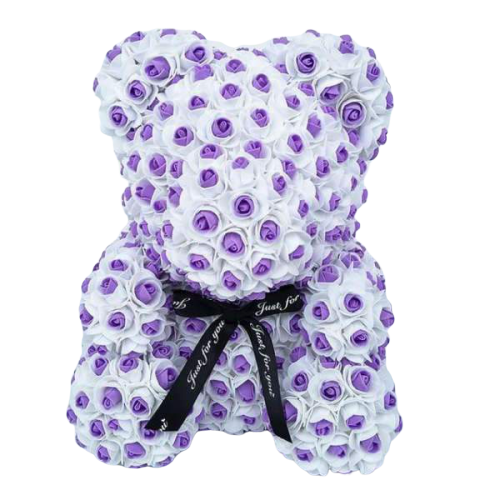 Ourson en Rose Violet et Blanc | Royaume Éternel