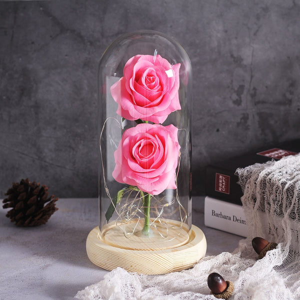 rose eternelle lumineuse rose
