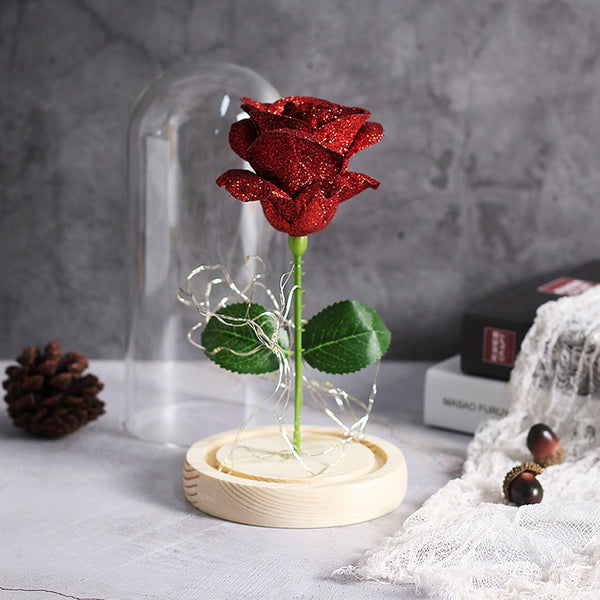 rose brillante rouge