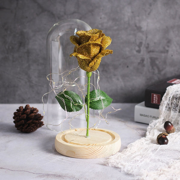 rose eternelle lumineuse or