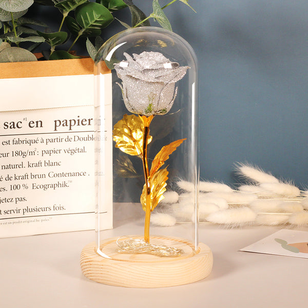 rose or sous cloche gris