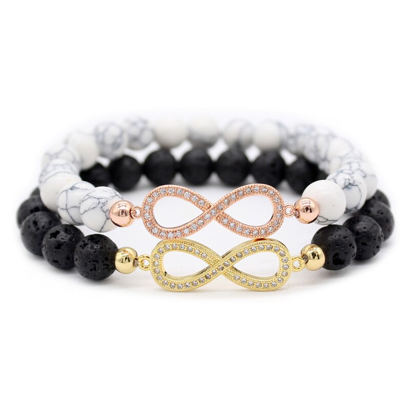 Bracelet Couple Perle Infini 