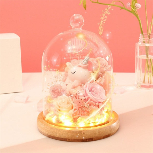 rose eternelle lumineuse licorne