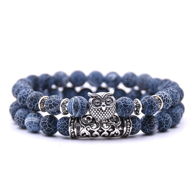Bracelet Couple Bleu original Hibou