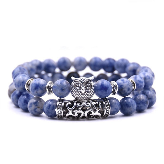 Bracelet Couple Bleu Ciel Hibou