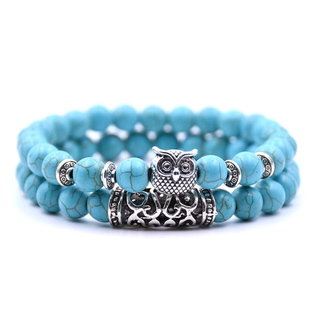 Bracelet Couple Perle Hibou