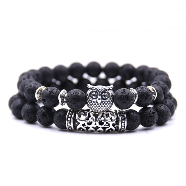 Bracelet Couple Hibou Noir