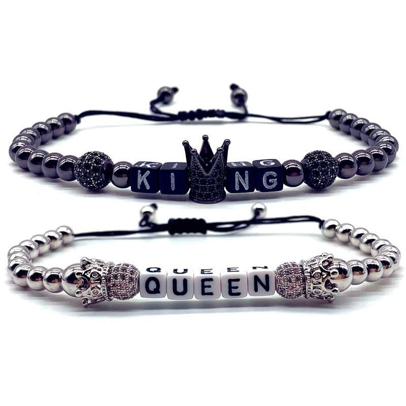 Bracelet Couple King and Queen Couronne