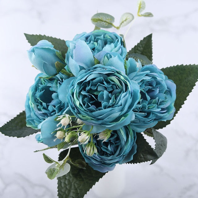 Fleurs Artificielles Bleues