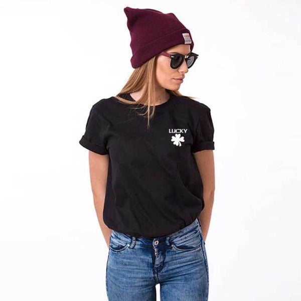 T-shirt Couple Lucky Lucky