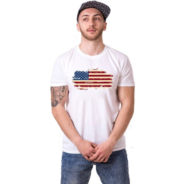 T-shirt Couple Drapeau USA