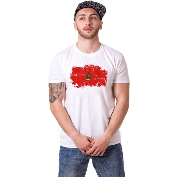 T-shirt Couple Drapeau Maroc