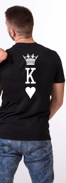 T-shirt couple King cœur Queen