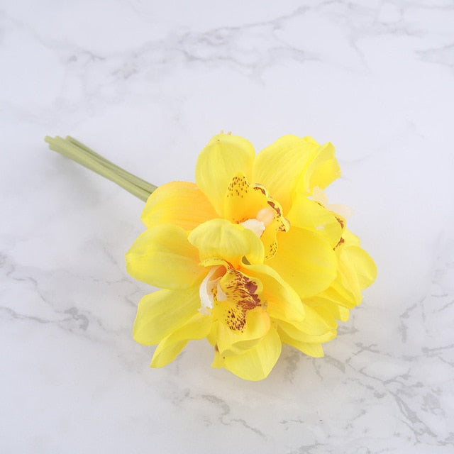 Fleur Orchidée Artificielle Jaune