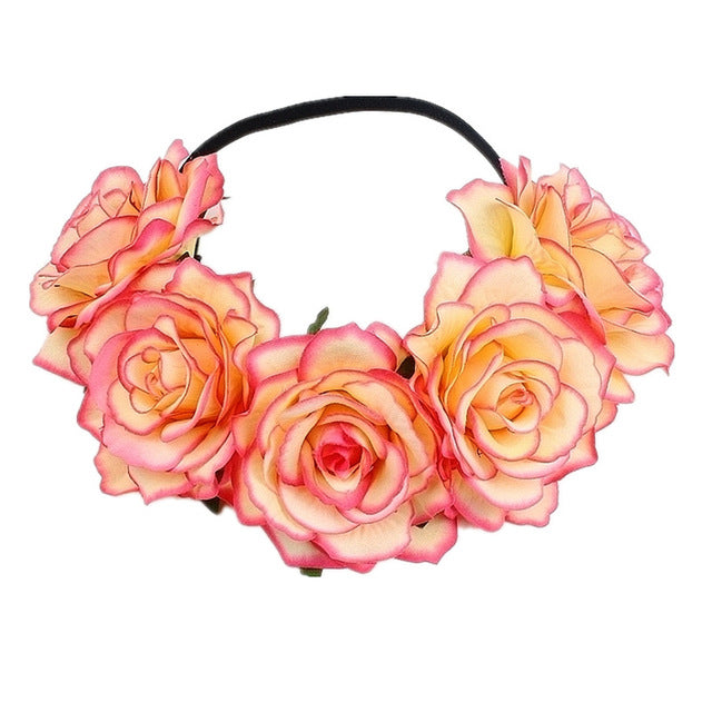Couronne de Fleurs Artificielle Cheveux Longs