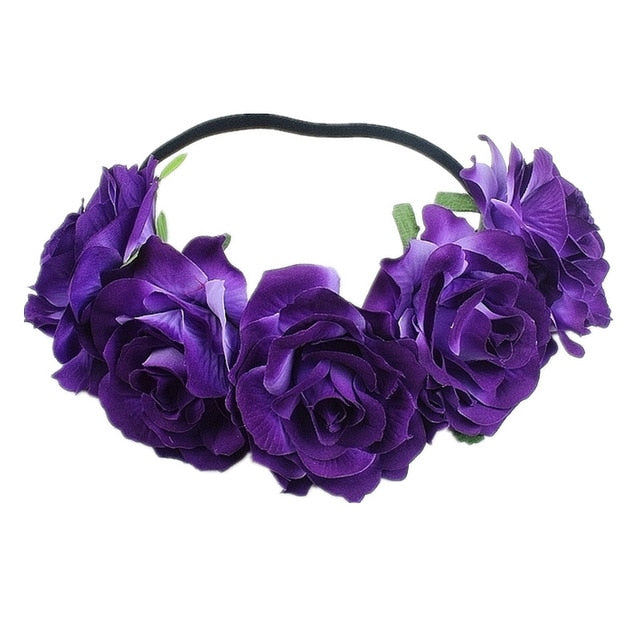 Couronne de Fleurs Cheveux Violet