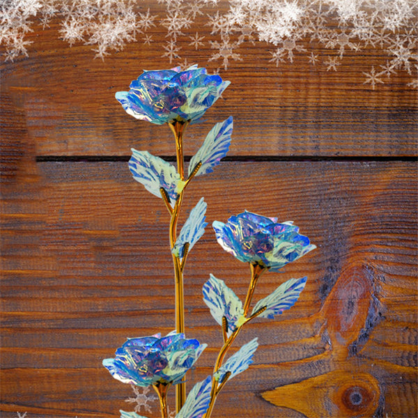 trois roses eternelles cristal