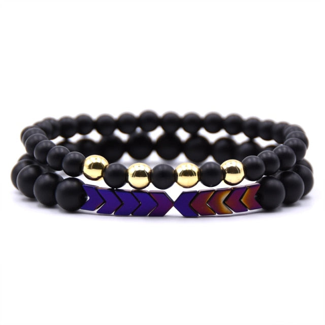 Bracelet Couple Perle Affinité Bleu