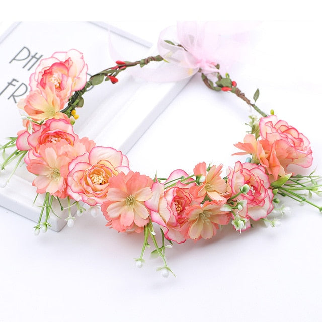 Couronne de Fleurs Corail