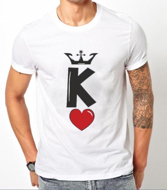 T-shirt Couple King and Queen Initiale