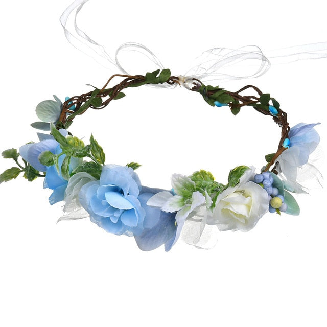 Couronne de Fleurs Cheveux Mariage Bohême