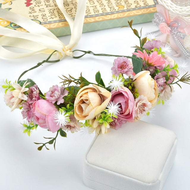 Couronne de Fleurs Bandeau de Mariage