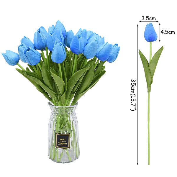 Bouquets de Tulipes Artificielles Bleues