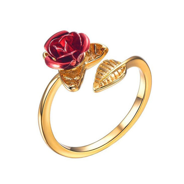 bague en or en forme de rose
