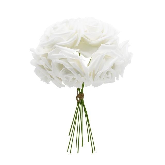 Bouquet rose artificielle blanches