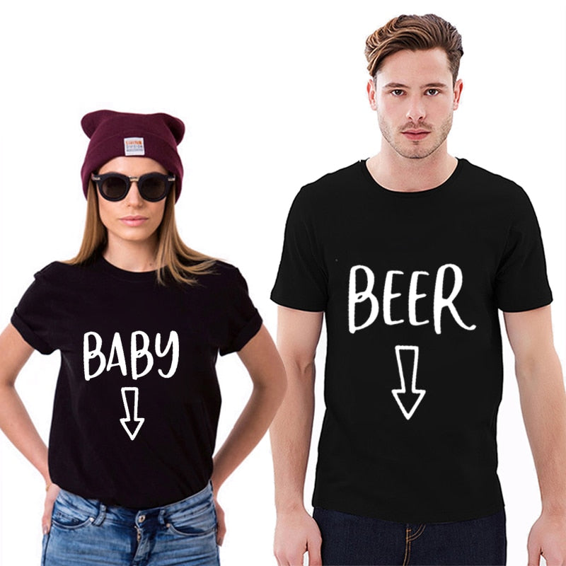T-shirt Couple Baby Beer