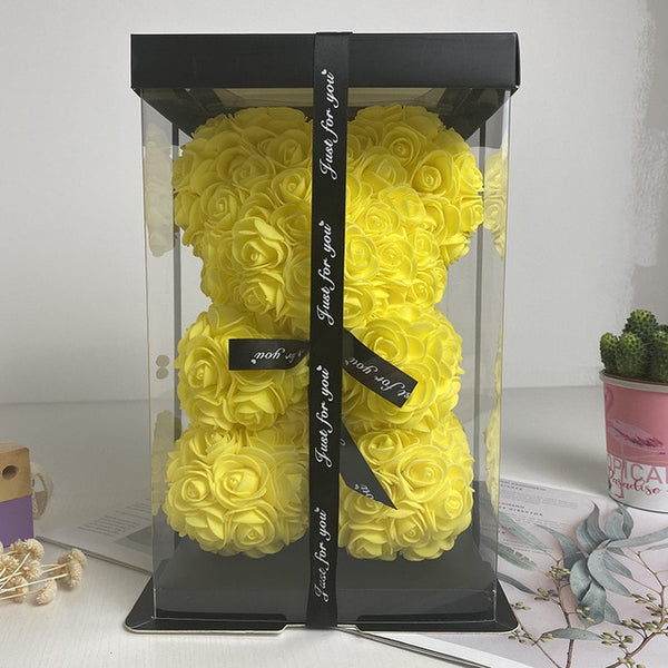 Ours en Rose Éternelle Jaune