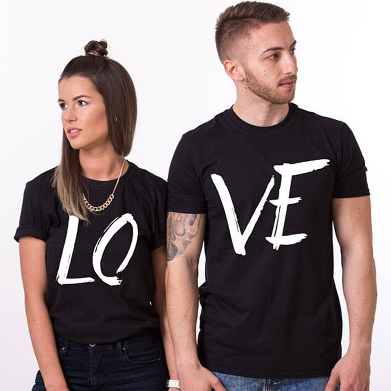 T-shirt Couple Love Noir