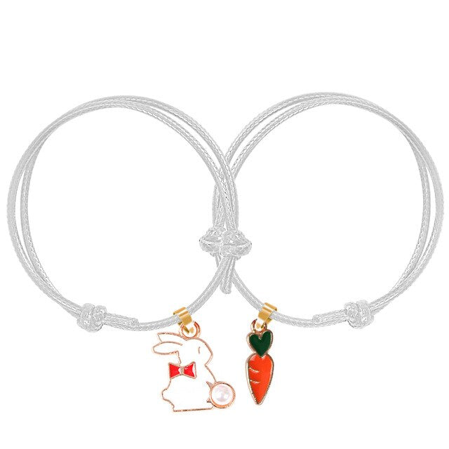 Bracelet Couple Lapin et Carotte