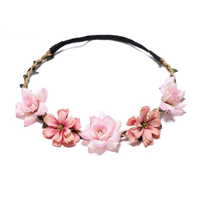 Couronne de Fleurs Rose Poudre