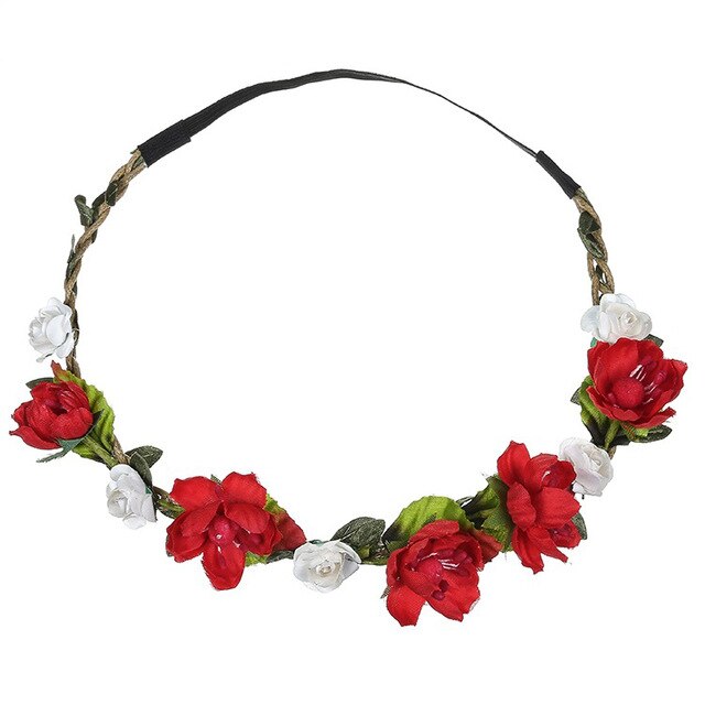 Couronne de Fleurs Rose Rouge