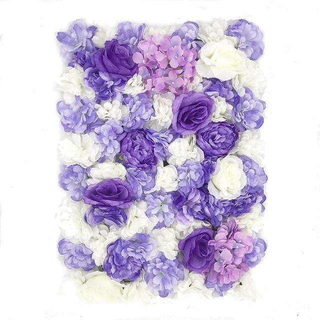 Mur de Fleurs Mariage Violet et Blanc