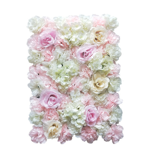 Mur de Fleurs Rose et Blanc