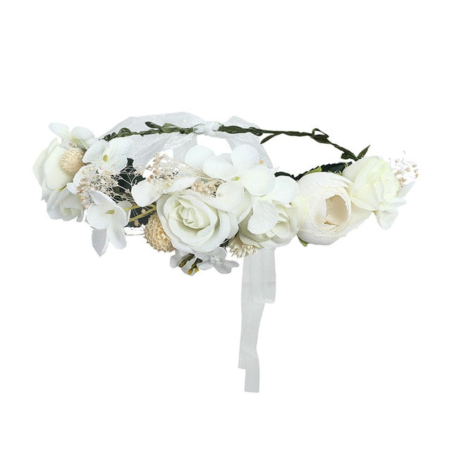 Couronne de Fleurs Blanche Mariage