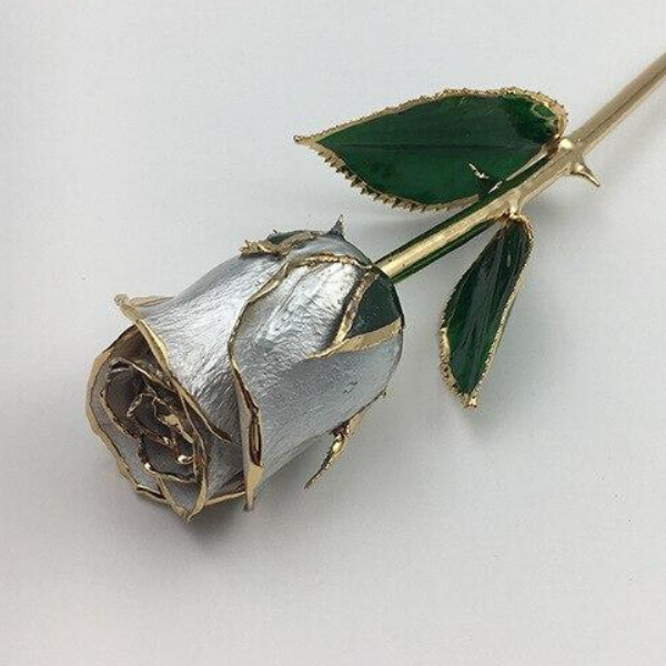 rose eternelle or 24 carats argent